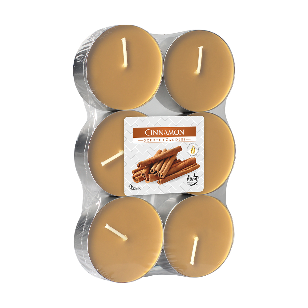 Ароматичні свічки Bispol Scented Candles Кориця, 6 шт